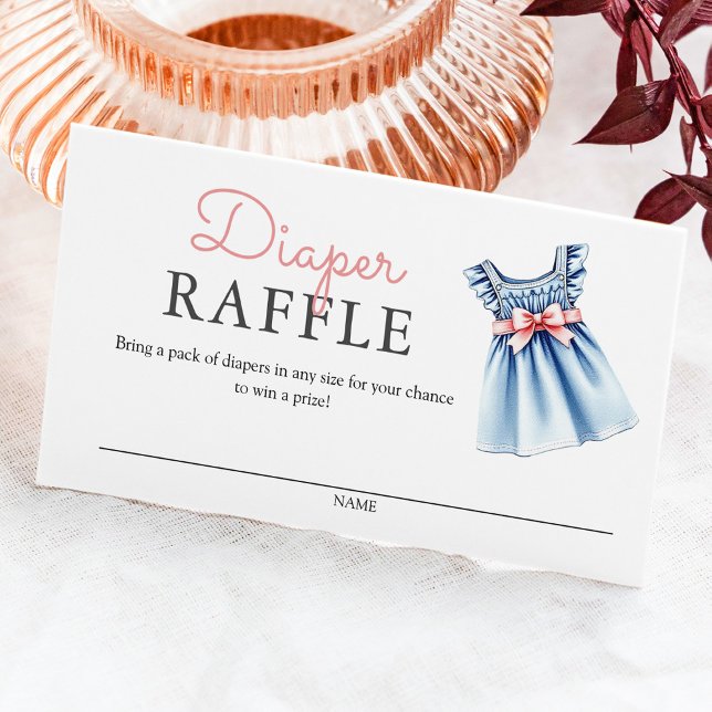 Carte D'accompagnement Cute Denim Blue Jean Diaper Raffle (Créateur téléchargé)