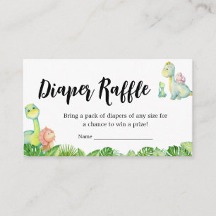 Carte D'accompagnement Cute Dinosaur Baby shower Dineuse Raffle