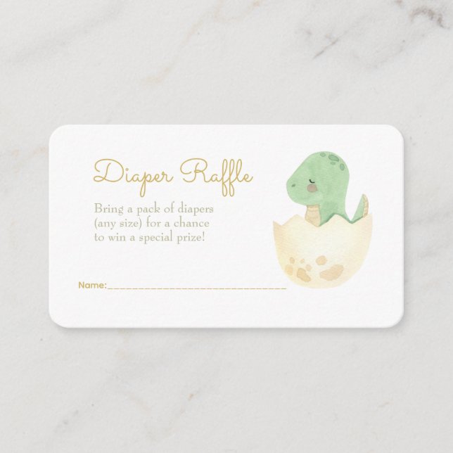 Carte D'accompagnement Cute Dinosaure Dineuse Raffle (Devant)