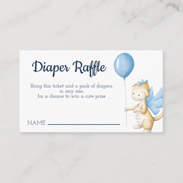Carte D'accompagnement Cute dragon Baby shower Déchets Raffle (Devant)