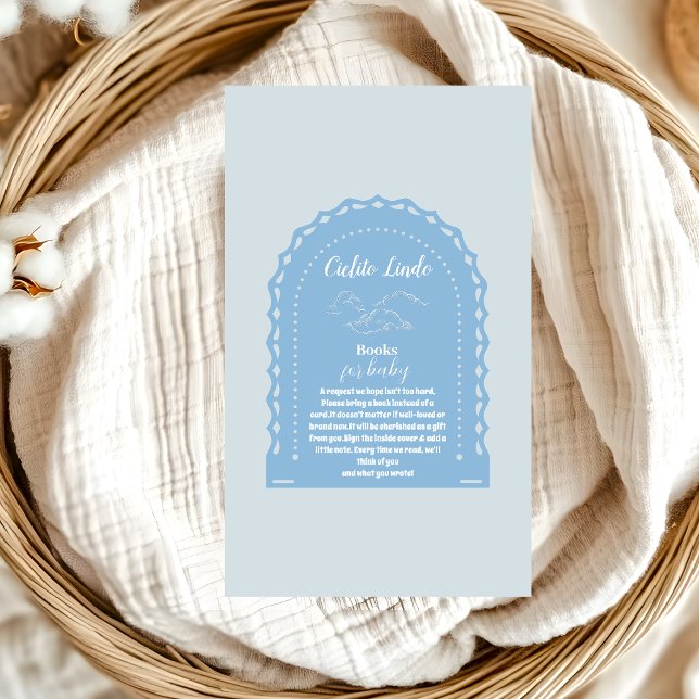 Carte D'accompagnement Cute Dusty Blue Cielito Lindo Livres pour bébé (Créateur téléchargé)