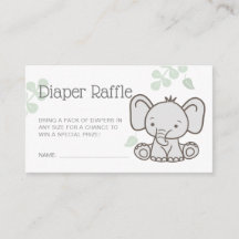 Cute Elephant Baby shower Déchets Raffle