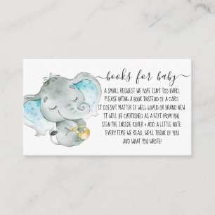 Carte D'accompagnement Cute Elephant Boy Book Demande de Baby shower