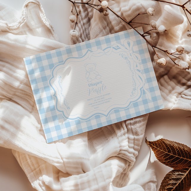 Carte D'accompagnement Cute En vichy French Teddy Bear Livres pour bébé (Créateur téléchargé)