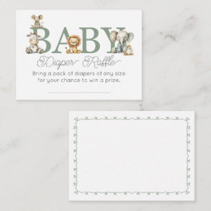 Carte D'accompagnement Cute farci Animaux Baby showers Déchets Raffle