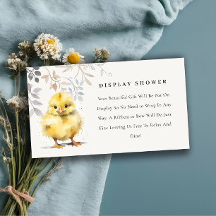 Carte D'accompagnement Cute Farm Chick Floral Afficher Baby shower de dou