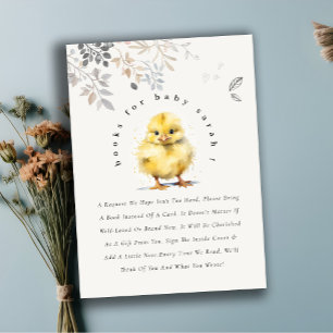 Carte D'accompagnement Cute Farm Chick Floral Livres Pour Baby shower