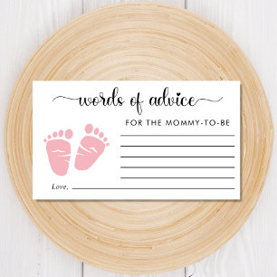 Carte D'accompagnement Cute Feet Baby Girl Douche Mots de conseil