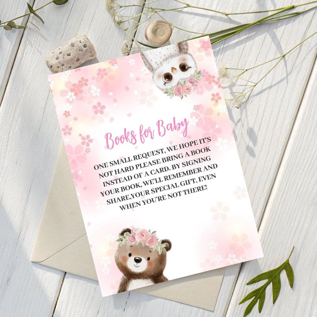 Carte D'accompagnement Cute Floral Woodland Animaux Livres pour Baby Card (Créateur téléchargé)