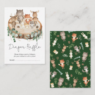 Carte D'accompagnement Cute Forest Woodland Animaux Déchets Raffle