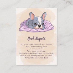 Carte D'accompagnement Cute French Bulldog Pup Blanche Rose Demande de ré