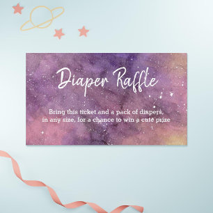 Carte D'accompagnement Cute Galaxy Aquarelle Baby shower Déchets Raffle