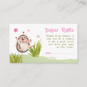 Carte D'accompagnement Cute Garden Hérisson Baby shower Déchets Raffle