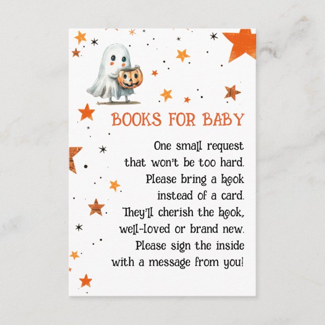 Carte D'accompagnement Cute Ghost Aquarelle Halloween Livres pour bébé (Devant)