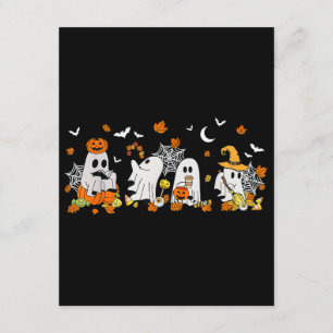 Carte D'accompagnement Cute Ghost Boire Café Halloween Fall Ghost Bo