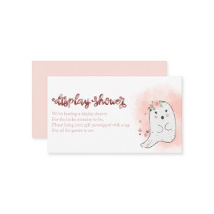 Carte D'accompagnement Cute Ghost Halloween Baby shower Écran Douche En