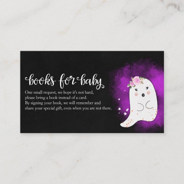 Carte D'accompagnement Cute Ghost Halloween Baby showers Livres Pour Bébé (Devant)