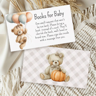 Carte D'accompagnement Cute Girl Teddy Bear Balloons Livres pour bébé
