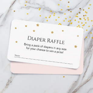 Carte D'accompagnement Cute Gold Stars Diaper Raffle