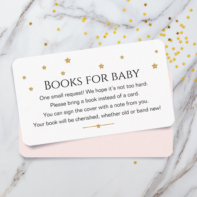 Carte D'accompagnement Cute Gold Stars Livres Pour Baby Request (Créateur téléchargé)