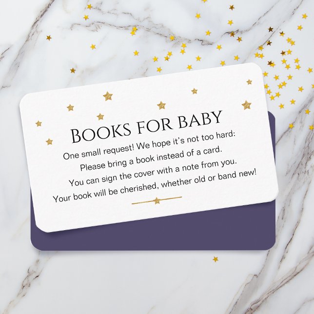 Carte D'accompagnement Cute Gold Stars Livres Pour Baby Request (Créateur téléchargé)