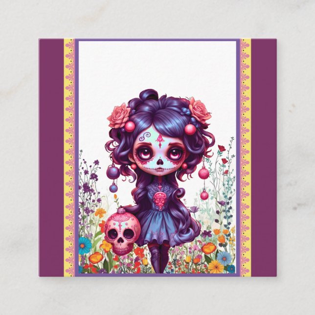Carte D'accompagnement Cute Gothique Jardin Sugar Crâne (Devant)