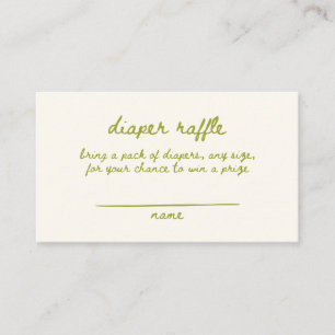 Carte D'accompagnement Cute Green Baby shower manuscrit Repas de couches