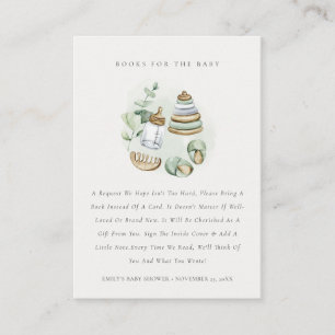 Carte D'accompagnement Cute Green Nursery Livres essentiels pour le Baby