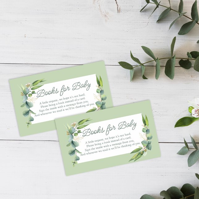 Carte D'accompagnement Cute Greenery Woodland Animals Livres pour bébé (Créateur téléchargé)