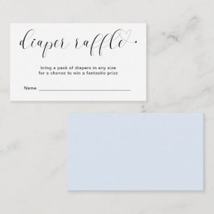 Carte D'accompagnement Cute Heart Blue Boy Diaper Baby shower Raffle