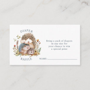 Carte D'accompagnement Cute Hérisson Famille Baby shower de couche Raffle