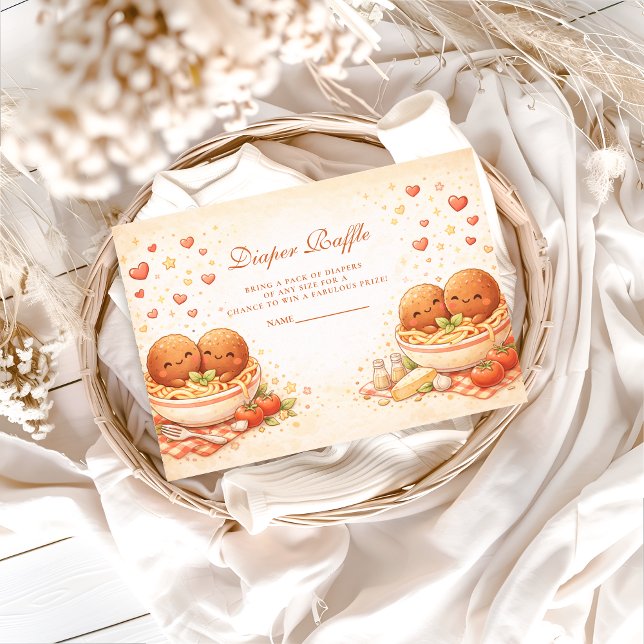 Carte D'accompagnement Cute Illustrated Little Meatball Diapper Raffle (Créateur téléchargé)