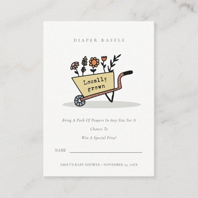 Carte D'accompagnement Cute jaune floral Baby shower de la couche de cart (Devant)