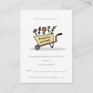 Carte D'accompagnement Cute jaune floral Baby shower de la couche de cart