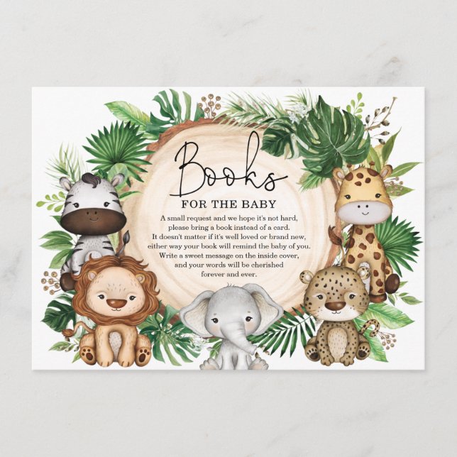 Carte D'accompagnement Cute Jungle Safari Animaux Green Books for Baby (Devant)