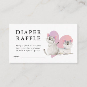 Carte D'accompagnement Cute Kitten Thème Twins Baby shower Déchets Raffe