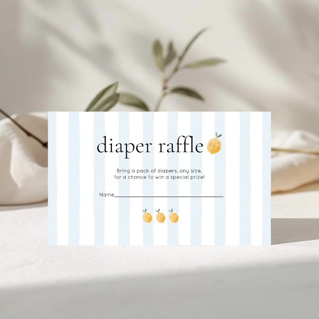 Carte D'accompagnement Cute Lemon Citrus Baby Shower Diaper Raffle (Créateur téléchargé)
