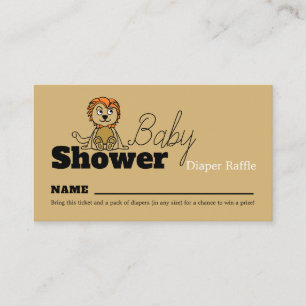Carte D'accompagnement Cute Lion Cub, Baby shower Déchets Raffle