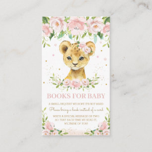Carte D'accompagnement Cute Lion Cub Blush Rose Floral Livres pour bébé