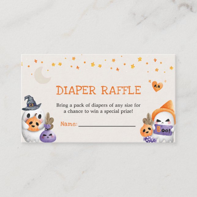 Carte D'accompagnement Cute Little Boo Ghost Diaper Raffle (Devant)