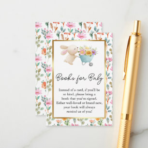Carte D'accompagnement Cute Little Bunny Livres Fleur sauvage pour bébé