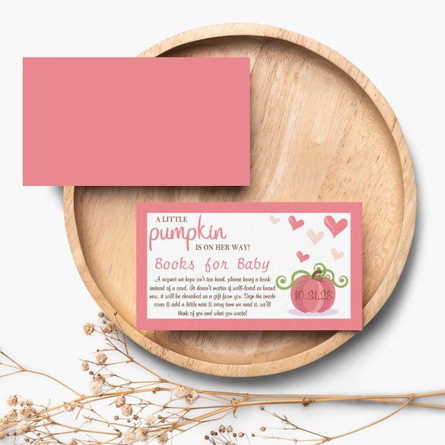 Carte D'accompagnement Cute Little Pumpkin Baby Shower Book Request (Créateur téléchargé)