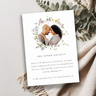 Carte D'accompagnement Cute Meadow Floral Wreath Détails du Mariage photo