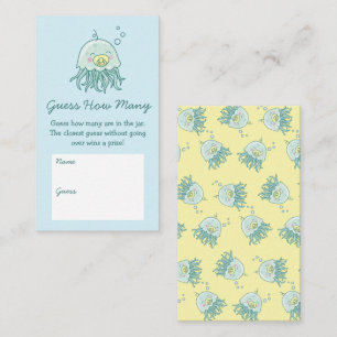 Carte D'accompagnement Cute méduse Baby shower Kawaii Devine Combien