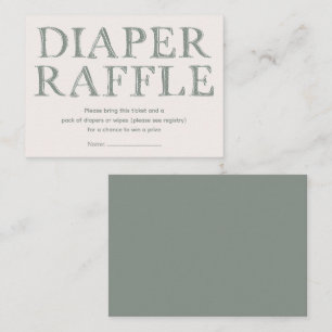 Carte D'accompagnement Cute Oh Boy Green Dots Minimal Diaper Raffle