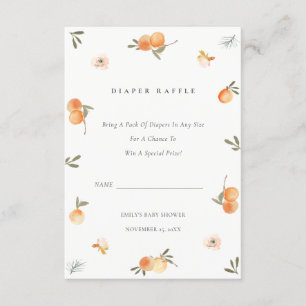 Carte D'accompagnement Cute Orange Floral Boho Déchets Baby shower