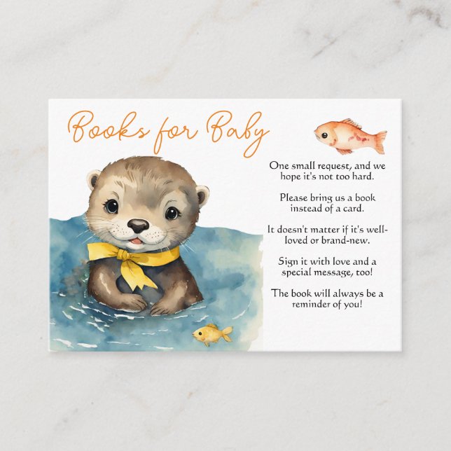 Carte D'accompagnement Cute Otter Livres neutres de genre pour bébé (Devant)