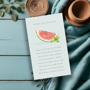 Carte D'accompagnement Cute Our Little Blue Melon Livres pour Baby shower