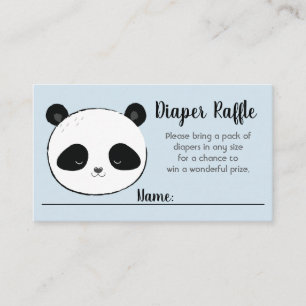 Carte D'accompagnement Cute Panda Face Baby shower Déchets Raffle