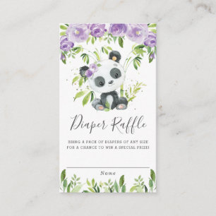 Carte D'accompagnement Cute Panda Purple Floral Verdure Déchets Raffle